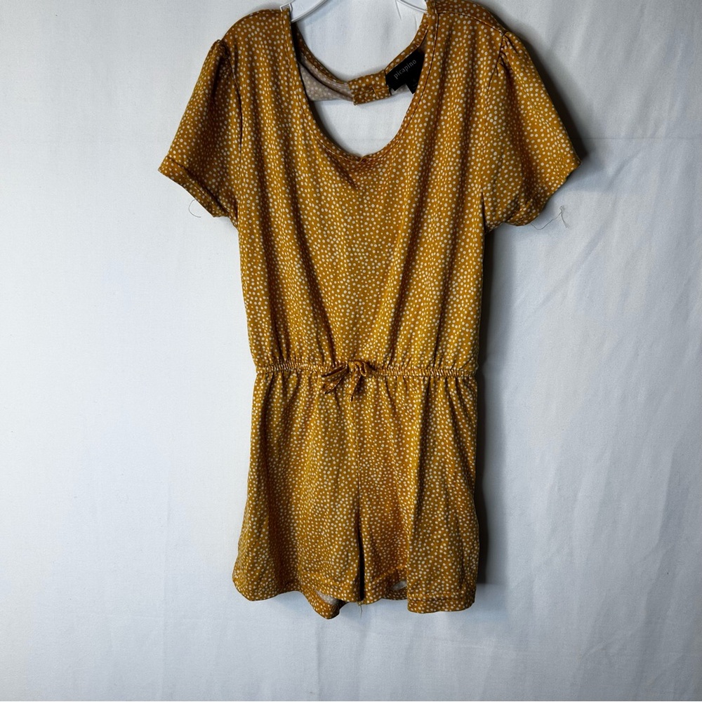 Picapino Yellow Polka Dot Kids Romper Girls Size 6